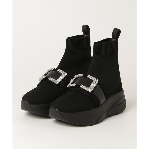 ブーツ 「軽量・撥水加工」クリスタルバックル ニットソックススニーカー レディース の商品画像