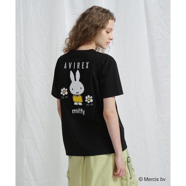 tシャツ 「AVIREX×miffy」WEB限定 EMBROIDERY T-SHIRT/アヴィレックス×ミッフィー 刺繍Tシャツ レディース