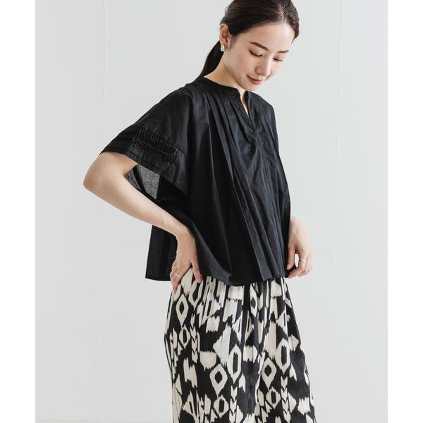 ブラウス シャツ ハーフスリーブタックショートシャツ レディース の商品画像