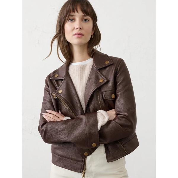 レザージャケット ライダース BANANA REPUBLIC FACTORY STORE　　ヴィーガンレザー クロップド モトジャケット レディース｜ZOZOTOWN Yahoo!店