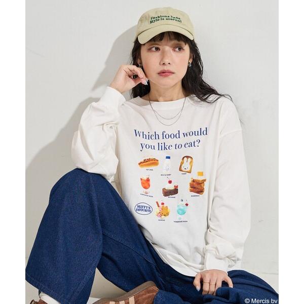 tシャツ miffy フードプリント ロンT/ミッフィー レディース