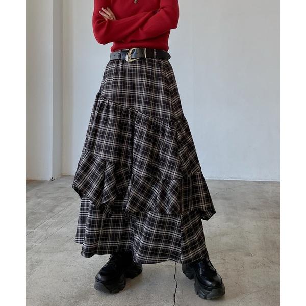 スカート ドロティフレアスカート/フリルスカート　「ウエストゴム・ストレスフリー」 の商品画像