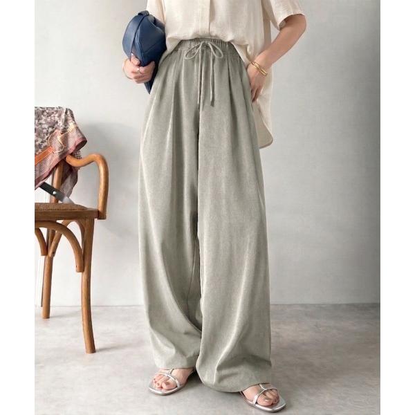 ワイドパンツ パンツ リラックス感とスタイルを両立。美脚シルエットワイドイージーパンツ（セットアップ可） レディース