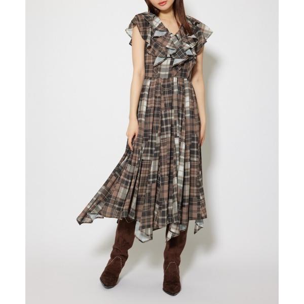 ワンピース シアーパターンイレヘムワンピース 夏服 秋服 の商品画像