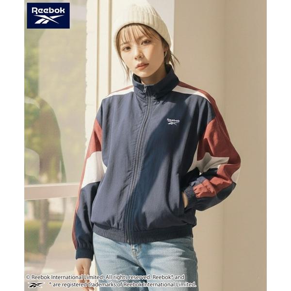 ブルゾン ジャンバー 「別注」Reebok/リーボック ブランド ロゴ ワンポイント 配色切替 フルジップ クロップド ナイロン トラックジャケット レディース