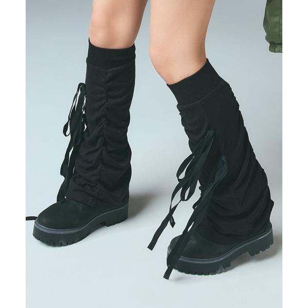 レッグウォーマー GATHERED LACE UP LEG WARMER レディース
