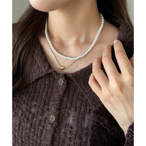 ネックレス 「apres jour clair」モチーフフェイクパールネックレス2連SET レディース