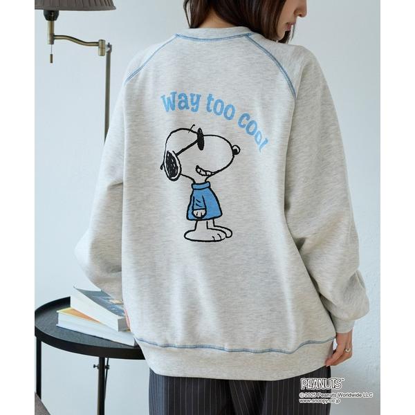 トレーナー スウェット 「PEANUTS SNOOPY」別注 ピーナッツ スヌーピー ヴィンテージライク 刺繍プリント オーバーサイズスウェット レディース メンズ