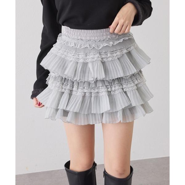 スカート フリルティアードミニスカート の商品画像
