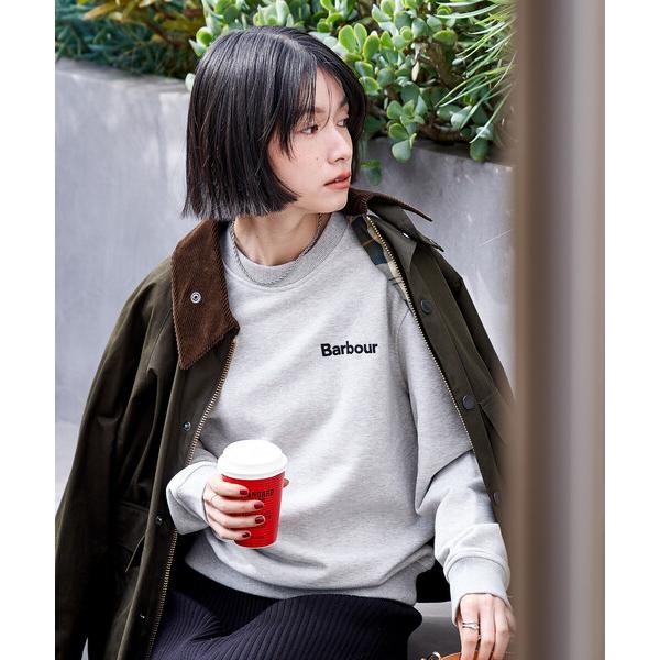 トレーナー スウェット Barbour × FREAK’S STORE/バブアー 別注 ALLEN BY CREW NECK SWEAT SHIRT/別注 ロゴスウェット レディース