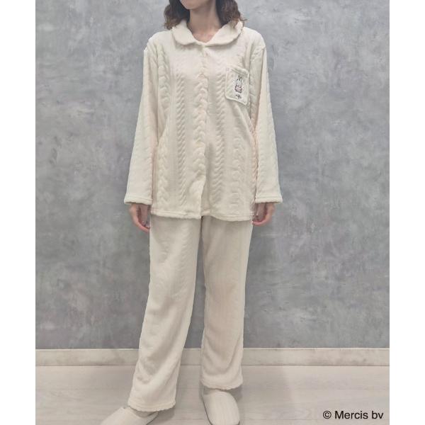 パジャマ ルームウェア ミッフィーロープ柄前開きパジャマ上下セット レディース