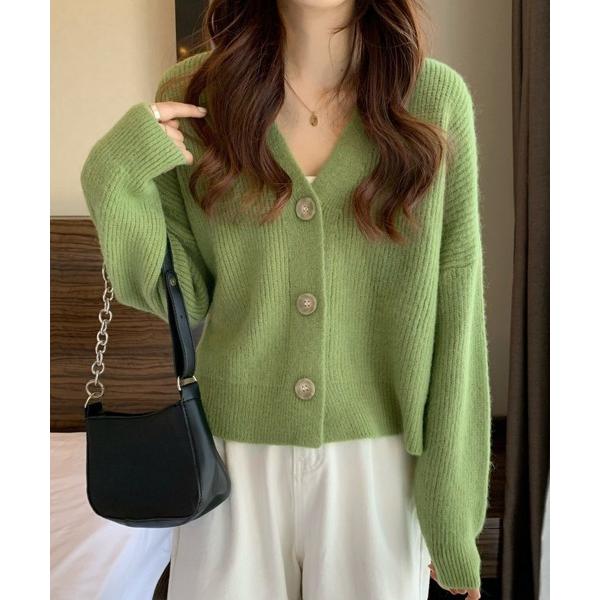 ニット セーター ニットカーディガン Vネック 長袖秋冬服 レディース