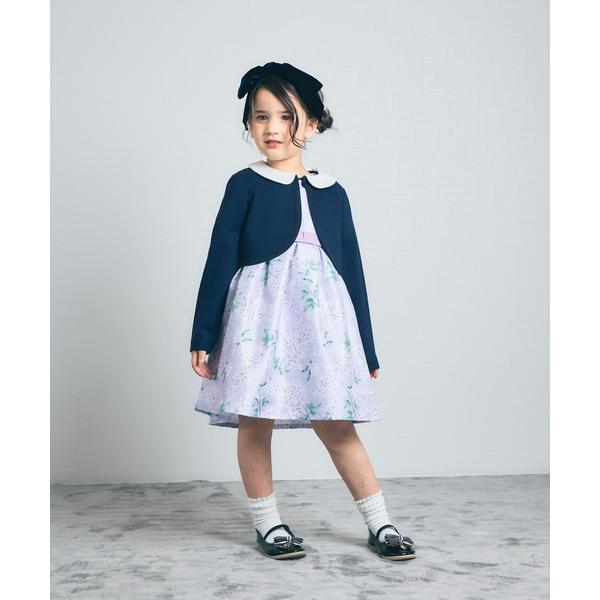 ワンピース 入学式 卒業式 「2Pセット」ボレロつき花柄ワンピースドレス キッズ 子供服 女の子