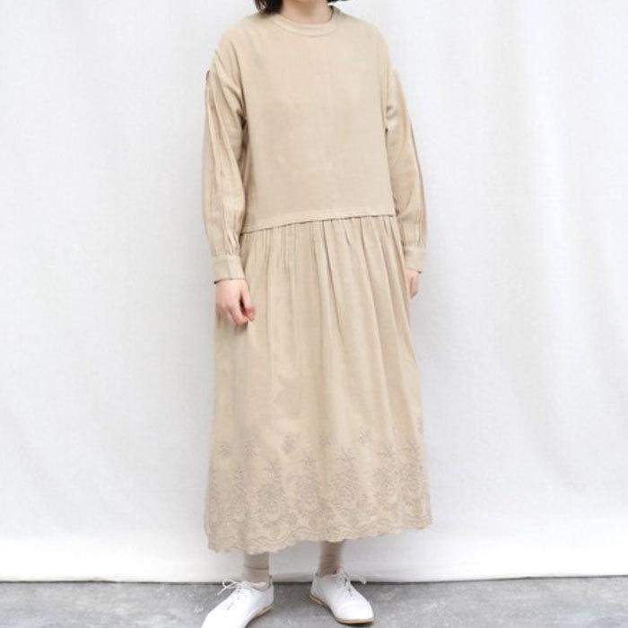 【新品未使用】MONNALISA♡ワンピース♡140cm〜150cm 150㎝前後の小柄さんサイズ】リラックスリブワンピース