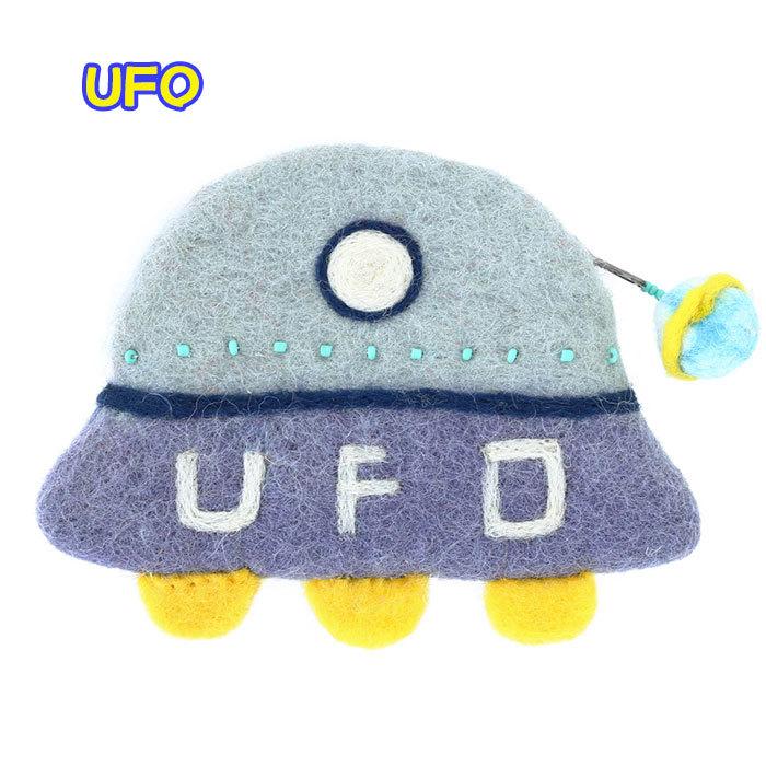 財布 小銭入れ 手作り ハンドメイド フェルト ネパール UFO