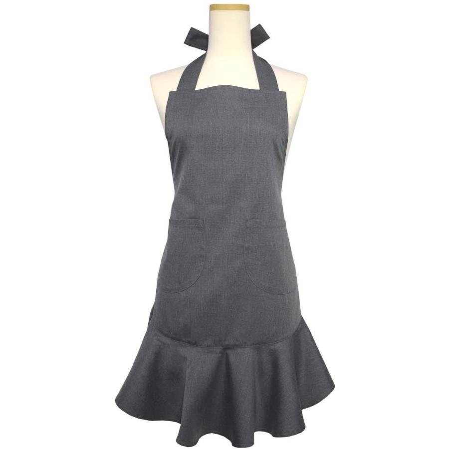 肌触りがいい かわいいフリルエプロン 日本製 無地 シンプル おしゃれ 女性用 大人 レディース グレー 驚きの値段 Turningheadskennel Com