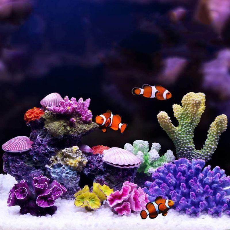 Popetpop アクアリウム内装 水族館 飾り 水槽 装飾 アクアリウム オーナメント オブジェ サンゴ 水族館装飾 熱帯魚 金魚 鑑賞魚 砂 ソイル Seminarikakaskasen Sch Id