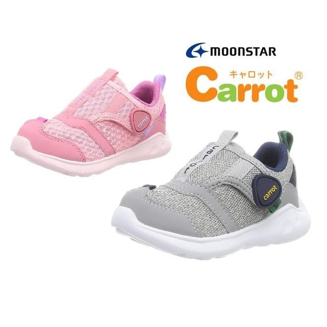 ムーンスター 足に優しい キャロット CR C2298 グレー、ピンク 子供 キッズ スニーカー (N) 3km9YUXflj CR-C2298-NAVY-PINK-GRAY キャロット 15-21cm