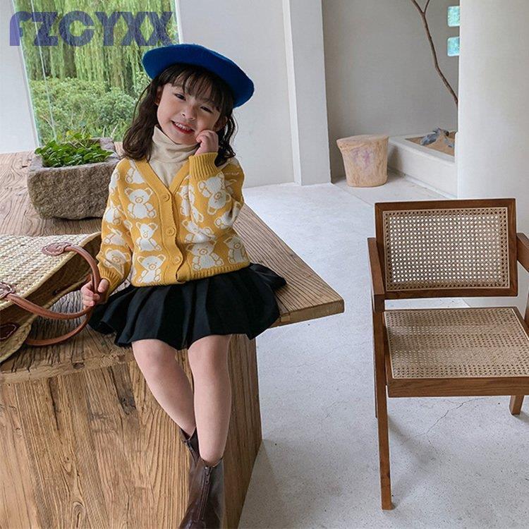 くま ホワイト カーディガン 冬服 90 女の子 春服 海外子供服 韓国子ども服 高評価の贈り物
