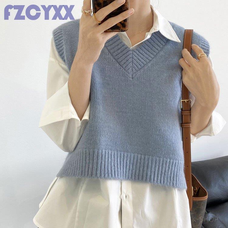 ニット ベスト レディース Vネック ニットベスト ショート丈 ベスト 春 おしゃれ ニットベスト 韓国風 大きいサイズ ベスト コーデ スクール セーター Ao 0924 j617 Z2ストア 通販 Yahoo ショッピング