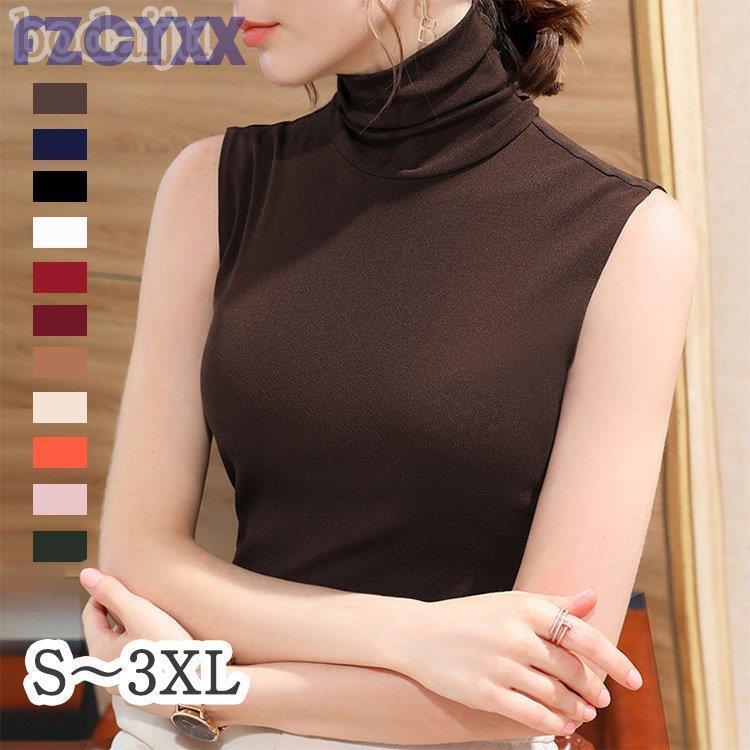 tシャツ レディース タートルネック uvカット ノースリーブ ハイネック