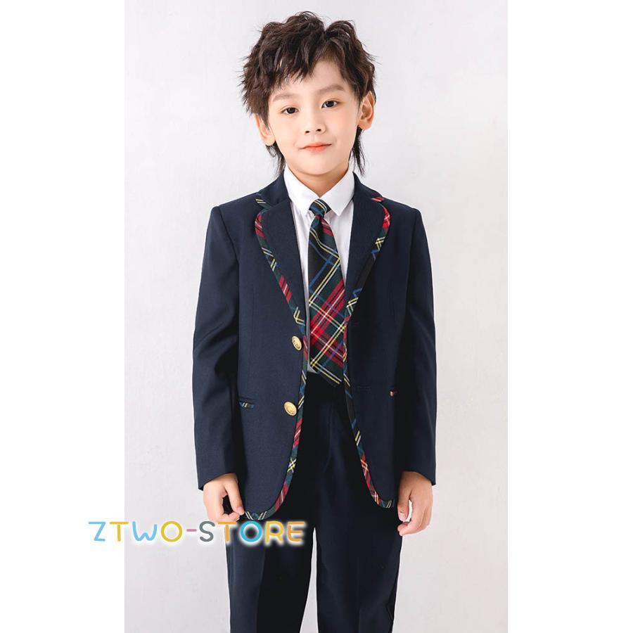 フォーマルスーツ キッズ 男の子 女の子 卒園 入学  男児スーツ 4点セット セットアップ スーツ 七五三 入卒業式 結婚式 発表会 | ブランド登録なし | 05