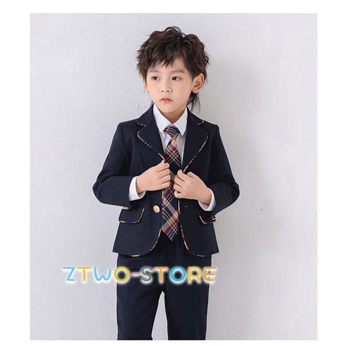 フォーマルスーツ キッズ 男の子 女の子 卒園 入学  男児スーツ 4点セット セットアップ スーツ 七五三 入卒業式 結婚式 発表会 | ブランド登録なし | 07