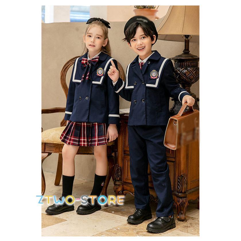 スーツ 女の子 男の子 制服 紺 100~170 キッズ フォーマル 子供スーツ