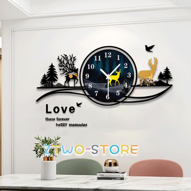 大きな森中 壁掛け時計 掛け時計 かけ時計 おしゃれ 壁飾り 北欧