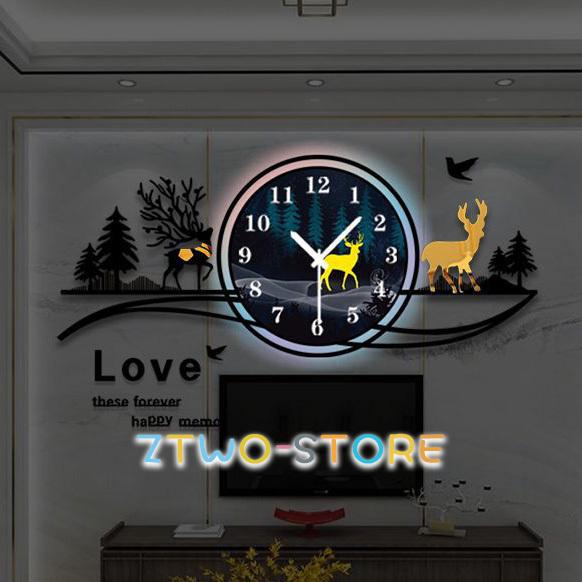 北欧風　立体的な森の鳥や花柄木製掛け時計　静音タイプ 北欧風 立体的な森の鳥や花柄木製掛け時計 静音タイプ