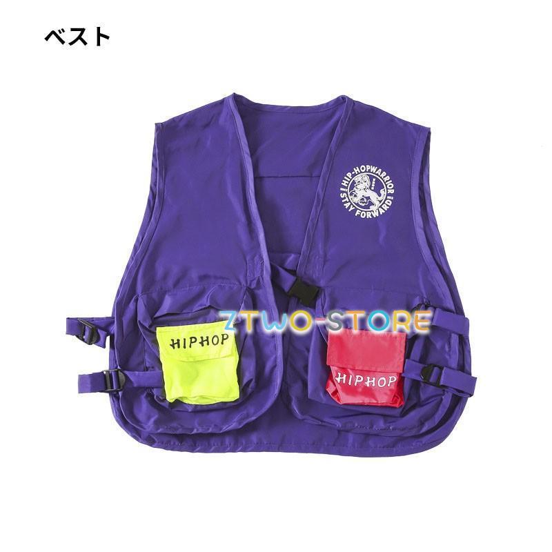 HIPHOP ダンス衣装 キッズ ヒップホップ ファッション K-POPダンス衣装 紫 オレンジ｜ztwo-store｜12