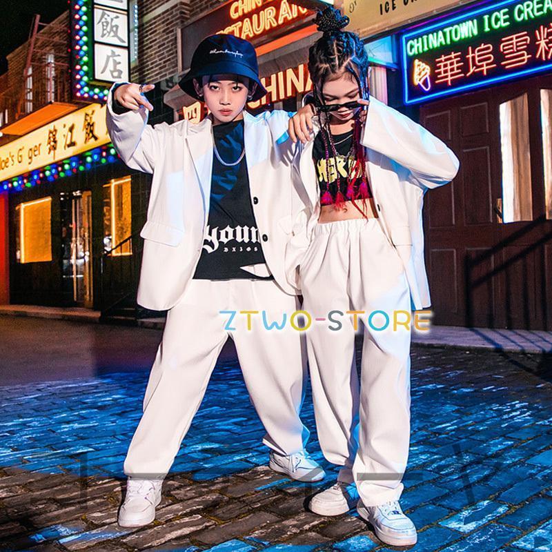 キッズダンス衣装 スーツセット ジャケット 白 キッズフォーマル