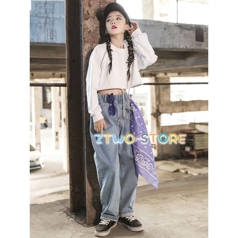 デニムパンツ キッズ ダンス衣装 セットアップ ヒップホップ HIPHOP