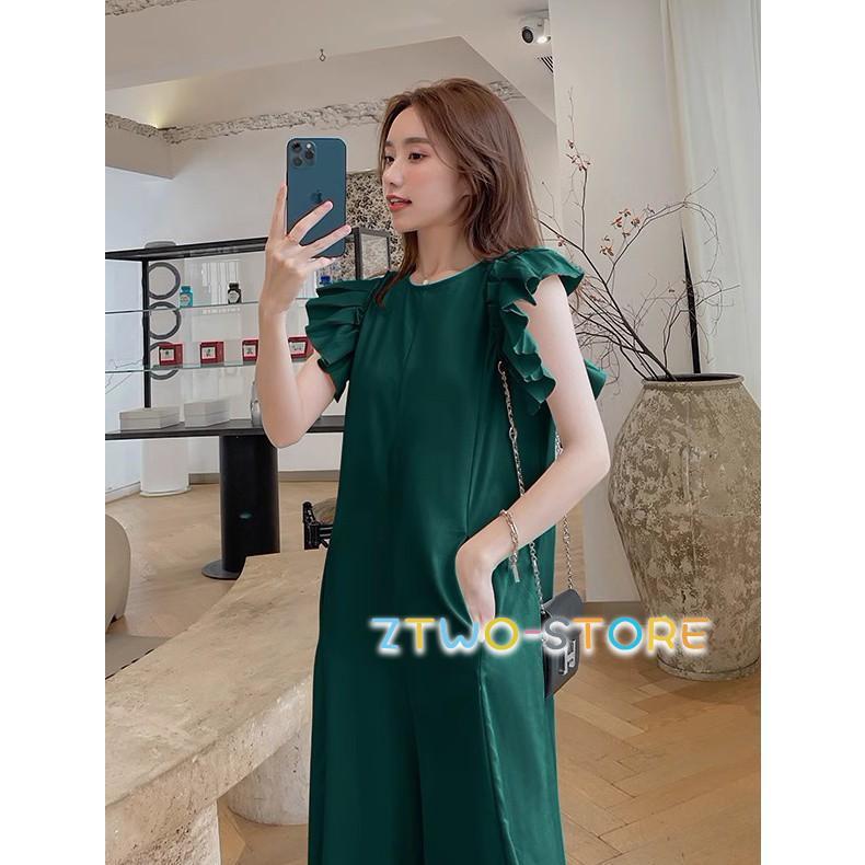 オールインワン サロペット レディース ワイドパンツ フリル