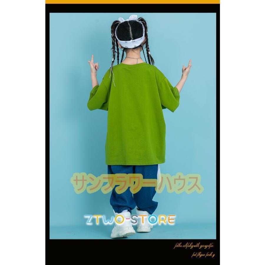 キッズダンス衣装 セットアップ 子供服 ヒップホップ 男の子 k-pop キッズ ダンス衣装 上下 tシャツ 半袖長ズボン半ズボン hiphop ダンスウェア｜ztwo-store｜07