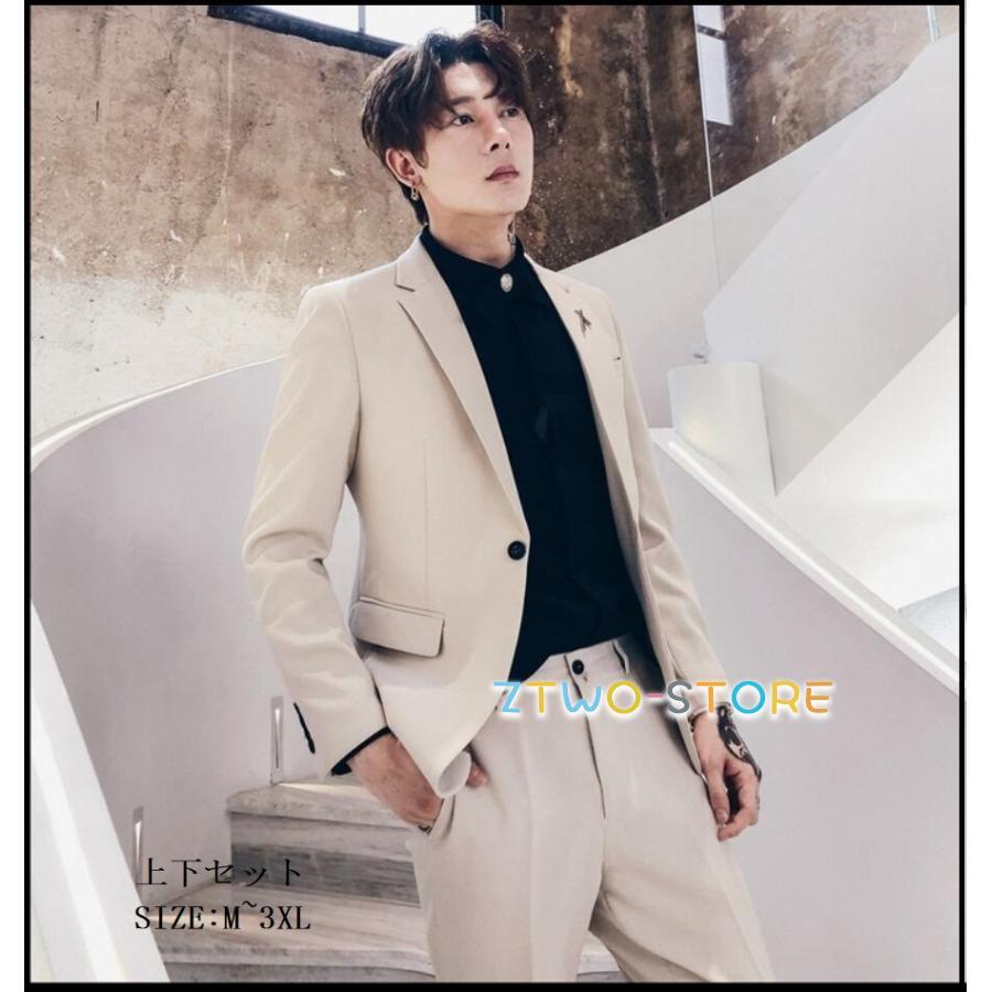 上下セットスーツ 1つボタンスーツ タキシードスーツ メンズスーツ