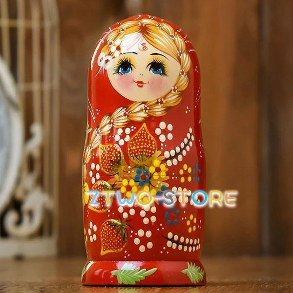 マトリョーシカ 民芸品 土産物 手作り人形 手描き 7個組 洋風