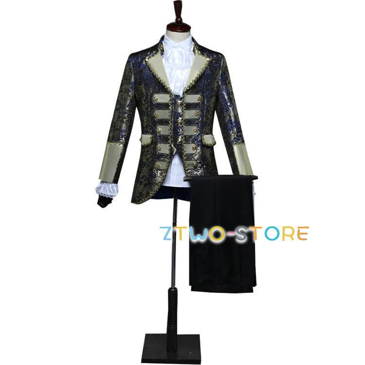 XS/S/M/L/XL 王子様 貴公子 メンズ 貴族 服 伯爵 男性用スーツ 5点