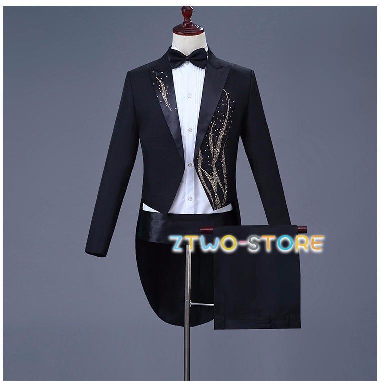 メンズ スーツ 男性用スーツ スリムスーツ 豪華に見える 貴族 服 王子