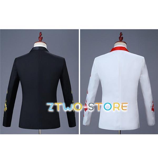 王子様 貴公子 大人 カラオケ 大会 演奏会 メンズ スーツ S~2XL 黒 赤