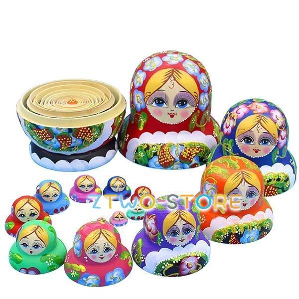 マトリョーシカ ロシア 人形 民芸品 手作り人形 手描き 15個組