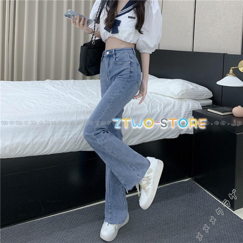 フレア パンツ レディース ラッパ スラックス デニム ハイ フレア パンツ レディース ラッパ スラックス デニム ハイ