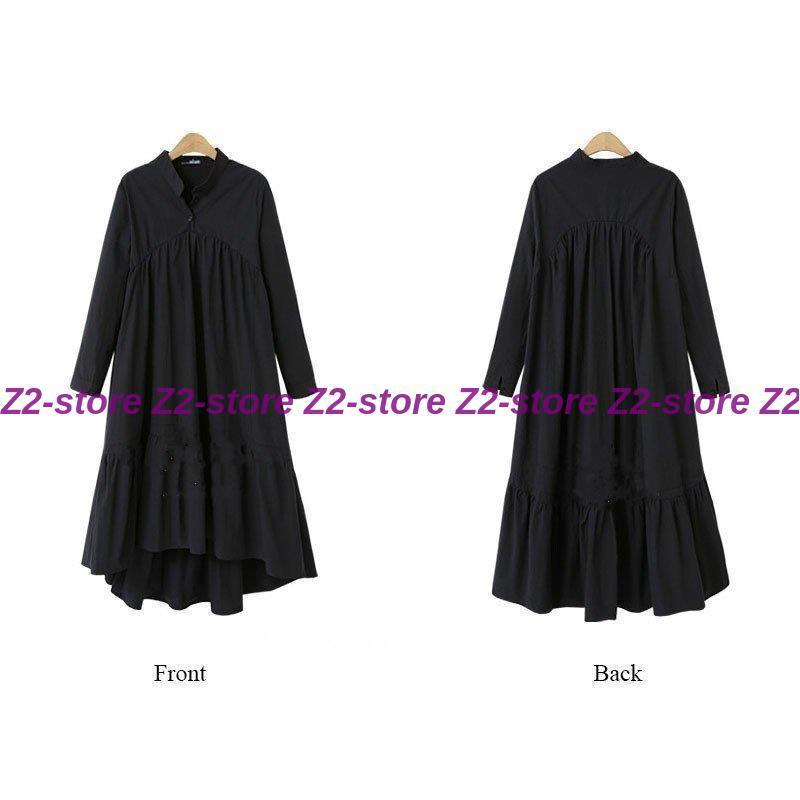 ワンピース レディース シャツワンピース ロング丈 マキシ丈 長袖