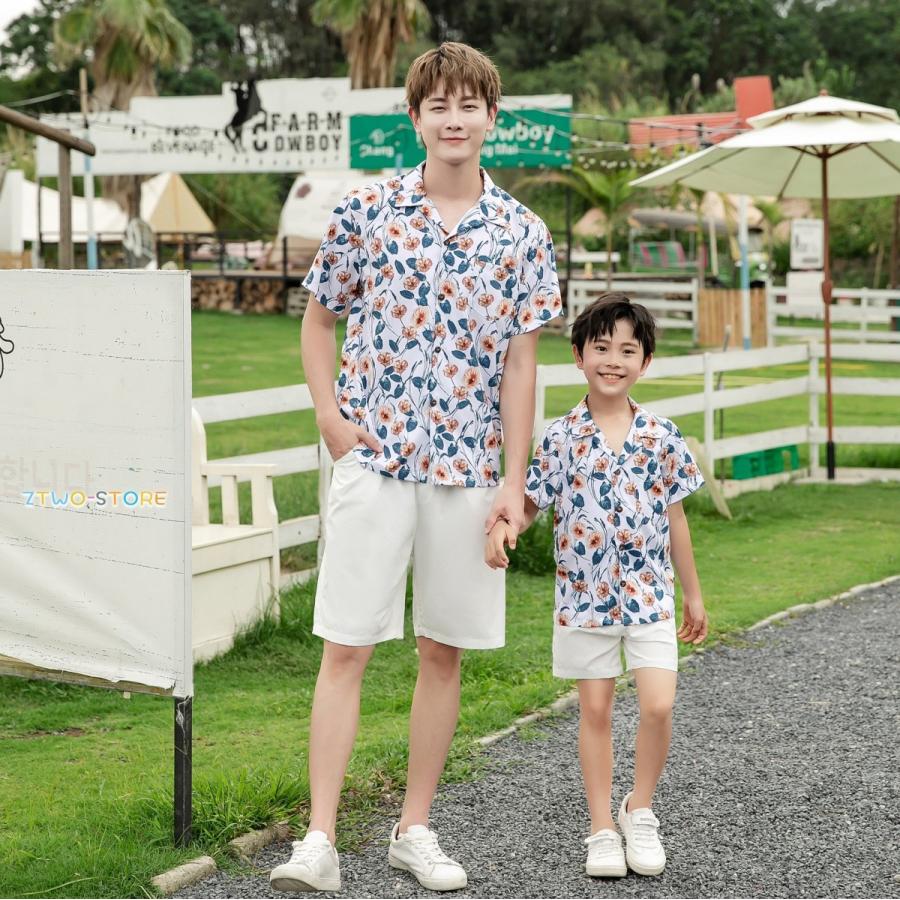 アロハシャツ メンズ キッズ コーデ 親子お揃い 花柄リゾートワンピース 海 ペアルック 母の日 リンク カップル服 親子 夏 親子 親子ペア 上下セットアップ Ztwo 1124qz233 Z2ストア 通販 Yahoo ショッピング