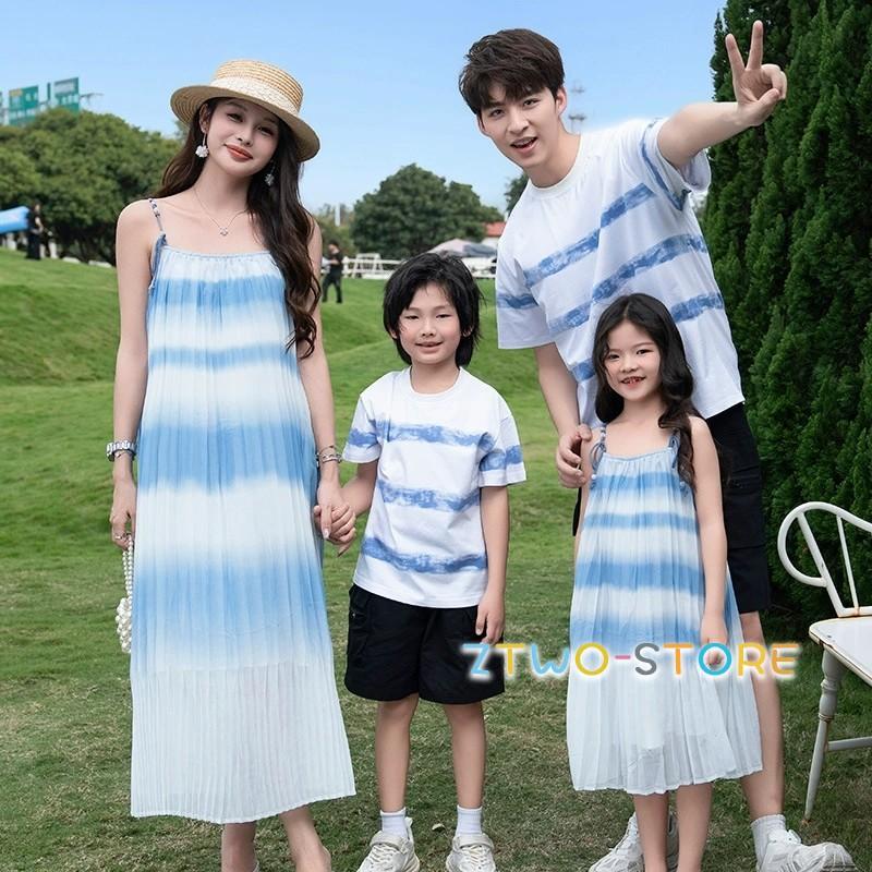 親子服 ビーチ 上下セット Tシャツ ワンピース 家族服 親子ペアルック