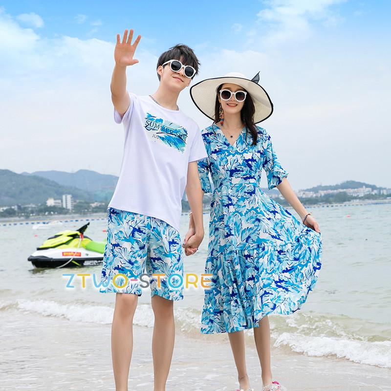 親子服 ビーチ 上下セット Tシャツワンピース花柄母女 家族服 親子 