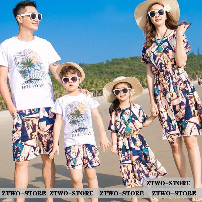 親子服 親子お揃い ペアルック Tシャツ シャツ 親子コーデ カップル セットアップ ワンピース リゾート 旅行 家族ママ パパ キッズ2セット ビーチ 夏 秋 Ztwo 1124qz795 Z2ストア 通販 Yahoo ショッピング