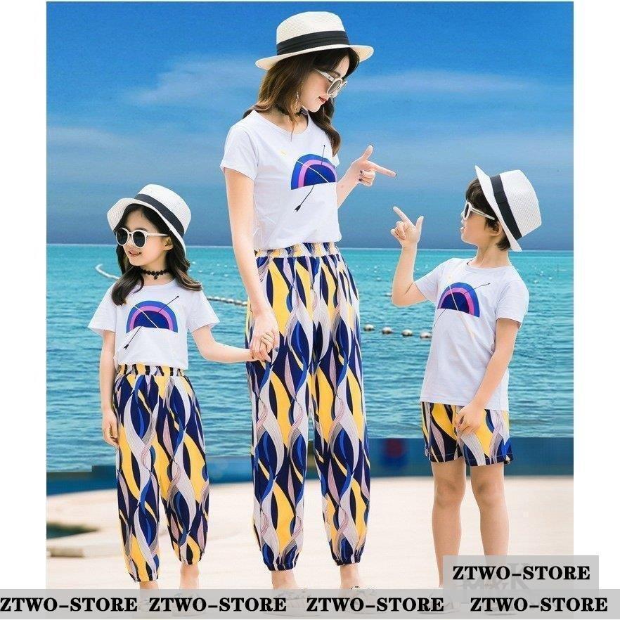 子供服 親子ペアルック 親子お揃い服 Tシャツ 親子ペア服 キッズ 親子服 兄弟ペア服 姉妹おそろい服 ビーチワンピース ハワイ風 海旅行 Ztwo 1124qz859 Z2ストア 通販 Yahoo ショッピング