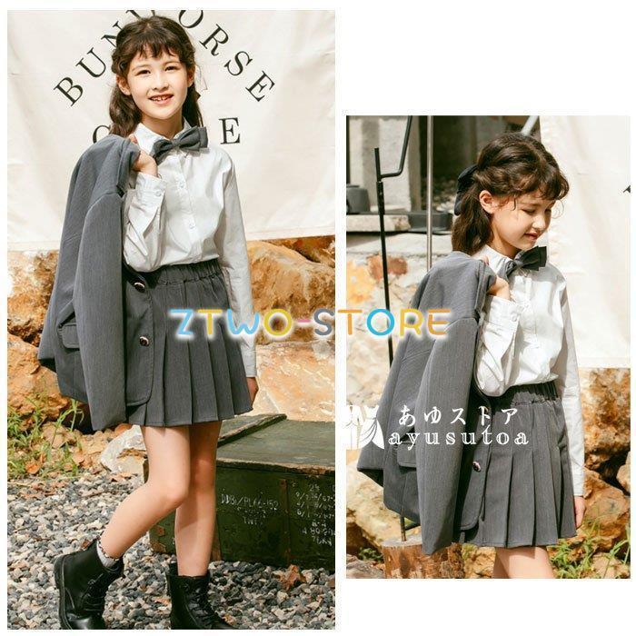 子供服 プリーツスカート グレー 無地 スカート 卒園式 入学式 卒業式