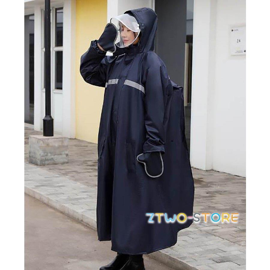レインコート 自転車 レインウェア おしゃれ ロング丈 レインポンチョ レインコート ママ 送迎 大きいつば 反射テープ リュックにも対応 通勤 通学 Ztwo01 Sjb27 Z2ストア 通販 Yahoo ショッピング